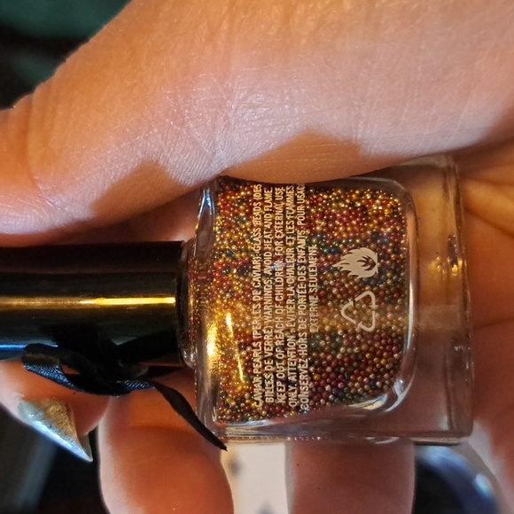 Nail caviar and glitter multicolor blue manicure - Picture 2 of 3